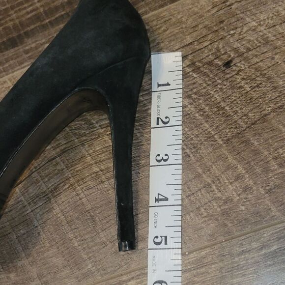 Coach Women’s Black Suede Heels Stilettos Peep Toe Black Rhinestones Sparkle 10 - Picture 10 of 12